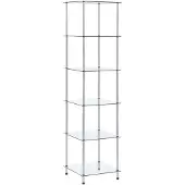 vidaXL Étagère 6 niveaux Transparent 40x40x160 cm Verre trempé