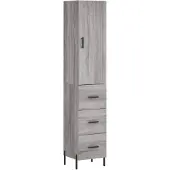 vidaXL Highboard Gris Sonoma 34,5x34x180 cm Matériau dérivé du bois