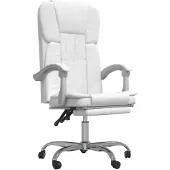 vidaXL Chaise de bureau avec fonction chaise longue blanc similicuir