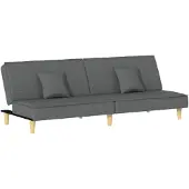 vidaXL Canapé-lit gris foncé tissu