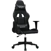 vidaXL Chaise de jeu noire en similicuir