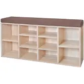 vidaXL Banc de rangement à chaussures 10 compartiments Couleur chêne