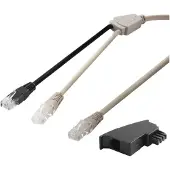 Pro Répartiteur/adaptateur DSL Y RJ45/TAE Set de câbles noir/gris 3 m