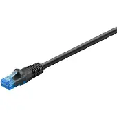 Goobay 55433 Câble patch CAT 6 Outdoor, U/UTP, noir, 15 m - Matériau cuivre, gaine extérieure PE