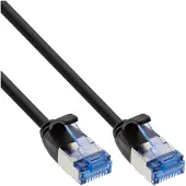 InLine Slim - Cordon de raccordement - RJ-45 (M) pour RJ-45 (M) - 3 m - U/FTP, PiMF - CAT 6a - moulé, rond, sans crochet - noir