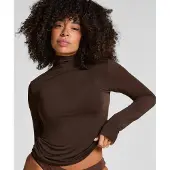 Hunkemoller T-shirt 'Turleneck Cashmere' marron