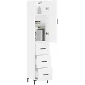 vidaXL Highboard blanc 34,5x34x180 cm Bois composite