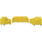 vidaXL Ensemble de canapés 3 pièces avec coussins Tissu jaune clair