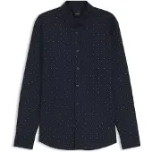 BOSS Chemise Regular en coton stretch à armure ratière