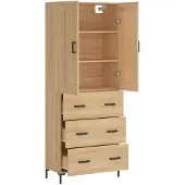 vidaXL Highboard chêne Sonoma 69,5x34x180 cm Matériau dérivé du bois
