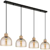 Globo Lampe suspendue à 4 lumières Swanson Noir