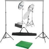 vidaXL Kit de studio photo avec ensemble d'éclairage et toile de fond