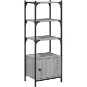 vidaXL Bibliothèque à 3 niveaux sonoma gris 41x30x109,5 cm