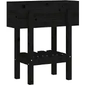 vidaXL Jardinière noir 62x30x69 cm bois massif de pin