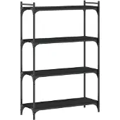 vidaXL Bibliothèque à 4 niveaux noir 80x30x120 cm bois d'ingénierie