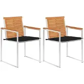 vidaXL Chaises de jardin avec coussins 2 pcs. Bois massif acacia et acier