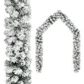 vidaXL Guirlande de Noël avec neige floquée Vert 20 m PVC