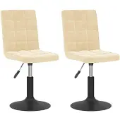 vidaXL Chaise de salle à manger 2 pcs. Pivotantes Crème Velours