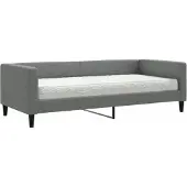 vidaXL Lit de jour avec matelas gris foncé 90x200 cm Tissu