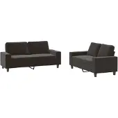 vidaXL ensemble de canapés 2 pièces Noir Tissu