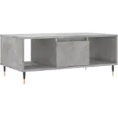 vidaXL Table basse gris béton 90x50x36,5 cm Bois composite