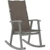 vidaXL Chaise à bascule avec support Gris Bois massif Acacia