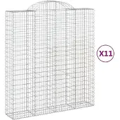 vidaXL Gabions avec arc surélevé 11pcs. 200x50x220/240cm Fer galvanisé