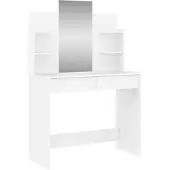 vidaXL Coiffeuse avec miroir blanc 96x39x142 cm