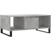 vidaXL Table basse gris béton 90x50x36,5 cm Bois composite