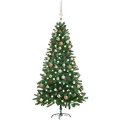 vidaXL Arbre de Noël artificiel pré-éclairé et boules 150 cm Vert