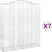 vidaXL Gabions 7 pcs voûtés 200x50x220/240 cm en fer