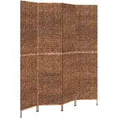 vidaXL Cloison de séparation 4 panneaux marron hyacinthe d'eau
