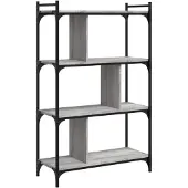 vidaXL Bibliothèque à 4 niveaux sonoma gris 76x32x123 cm