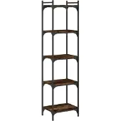 vidaXL Bibliothèque 5 niveaux chêne fumé 40x30x154cm bois d'ingénierie