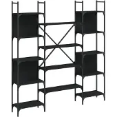 vidaXL Bibliothèque noir 155,5x24x166,5 cm bois d'ingénierie