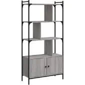 vidaXL Bibliothèque avec portes sonoma gris 76,5x30x154,5 cm