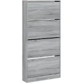 vidaXL Armoire à chaussures 4 tiroirs rabattables sonoma gris