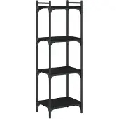 vidaXL Bibliothèque à 4 niveaux noir 40x30x120 cm bois d'ingénierie