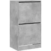 vidaXL Armoire à chaussures 2 tiroirs rabattables gris béton