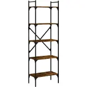 vidaXL Bibliothèque à 5 niveaux chêne fumé 56x31,5x174 cm