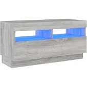 vidaXL Armoire TV avec lampes LED Gris Sonoma 80x35x40 cm