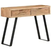 vidaXL Table console 100x35x76 cm Bois d'acacia avec bord naturel