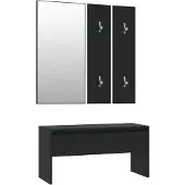 vidaXL Ensemble de meubles de couloir noir bois d'ingénierie