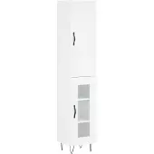 vidaXL Highboard blanc 34,5x34x180 cm Bois composite