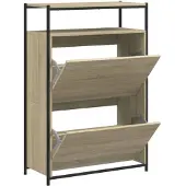 vidaXL Armoire à chaussures chêne sonoma 75x34x112cm bois d'ingénierie