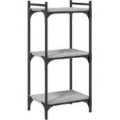 vidaXL Bibliothèque 3 niveaux sonoma gris 40x30x86cm bois d'ingénierie