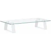 vidaXL Support d'écran blanc 40x20x8 cm verre trempé et métal