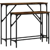 vidaXL Tables console 2 pcs chêne fumé bois d'ingénierie