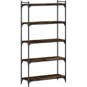 vidaXL Bibliothèque 5 niveaux chêne fumé 80x30x154cm bois d'ingénierie