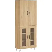 vidaXL Highboard chêne Sonoma 69,5x34x180 cm Matériau dérivé du bois